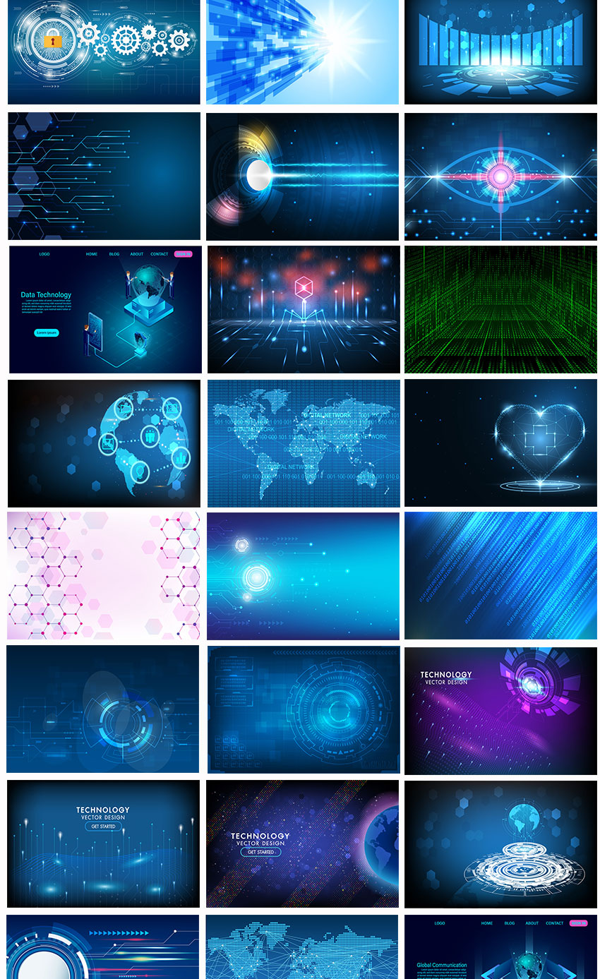 背景素材-500款抽象科技几何图形背景素材合集 图片素材 sucaiwan.com