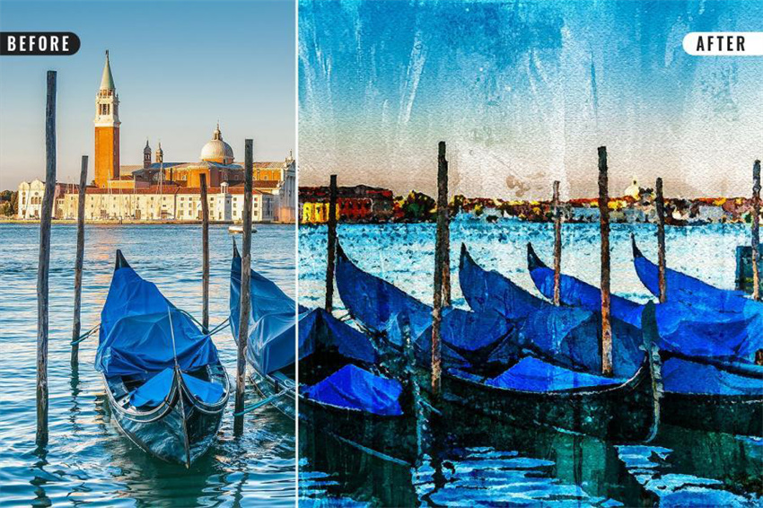 样机模版-水彩画山水画效果PS样机模板 样机素材 sucaiwan.com