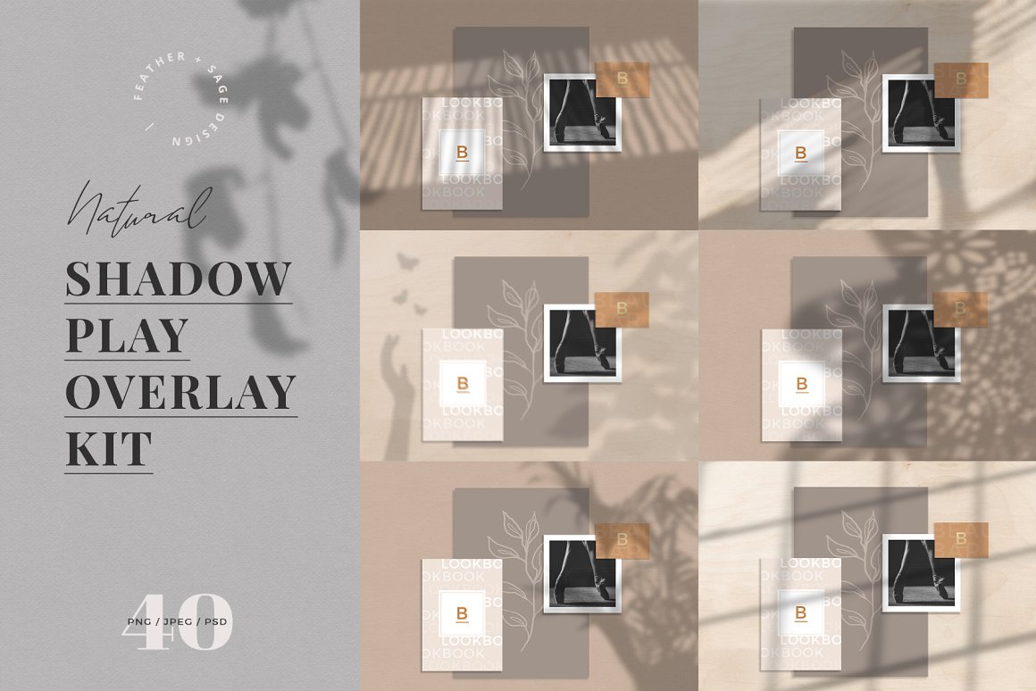 独特趣味自然阳光精致阴影PNG叠加背景素材 Natural Shadow Play Overlay Kit 图片素材 sucaiwan.com
