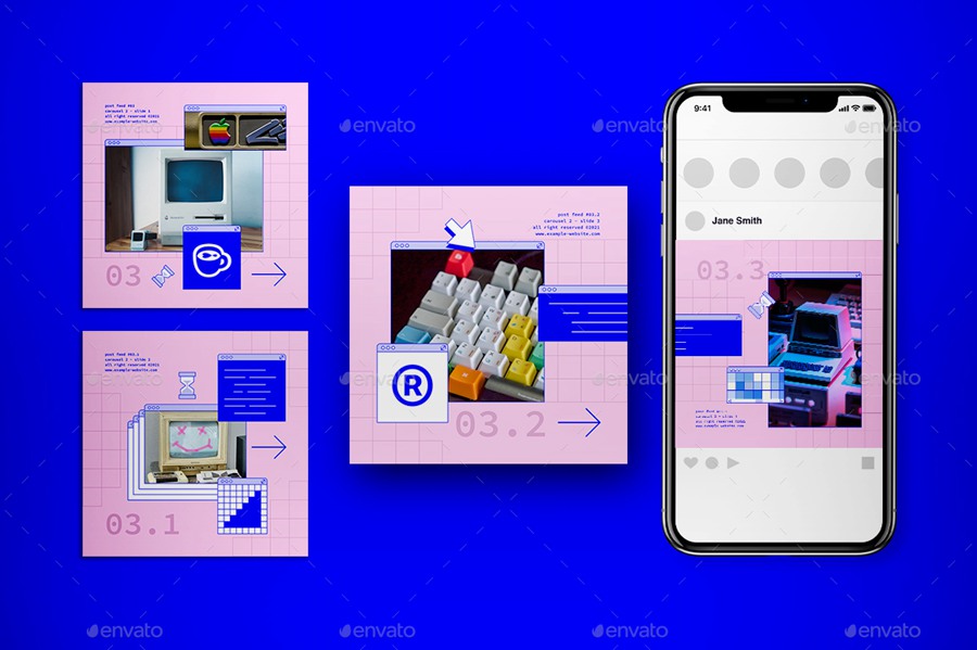 新潮复古windows窗口布局弹窗元素PSD模板 样机素材 sucaiwan.com