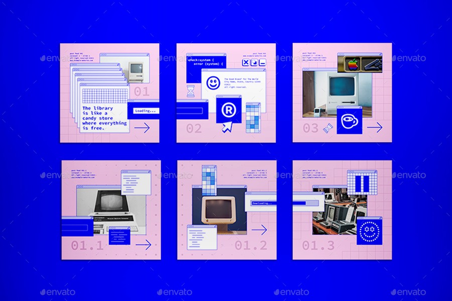 新潮复古windows窗口布局弹窗元素PSD模板 样机素材 sucaiwan.com
