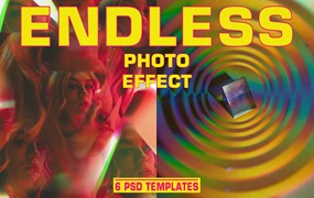 迷幻循环空间错位效果PSD样机模板 Endless Photo Effect