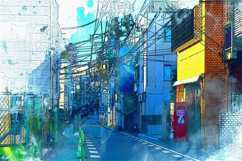 样机模版-水彩画素描照片效果PS样机模板 样机素材 sucaiwan.com