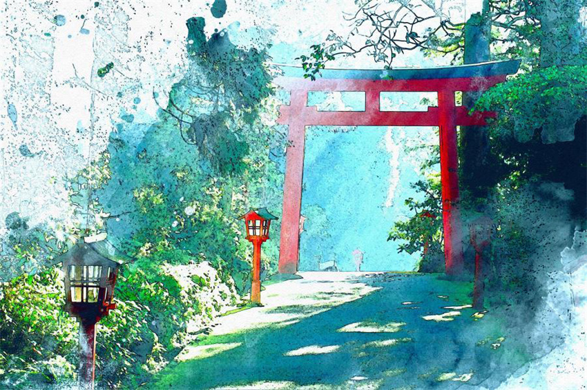 样机模版-水彩画素描照片效果PS样机模板 样机素材 sucaiwan.com