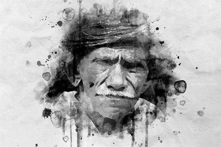 样机模版-墨水飞溅晕染纸纹效果PS样机模版 样机素材 sucaiwan.com