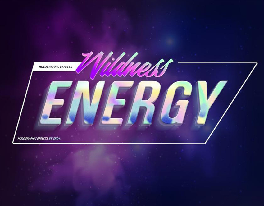 样机模版-3D立体全息投影效果字体PS样机模版 样机素材 sucaiwan.com