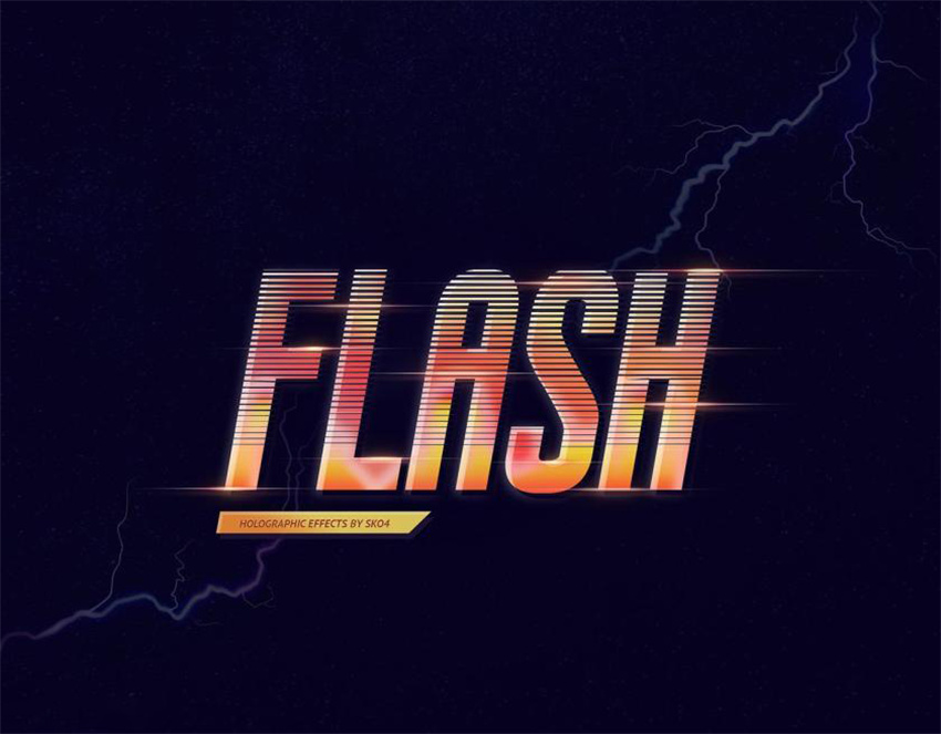 样机模版-3D立体全息投影效果字体PS样机模版 样机素材 sucaiwan.com