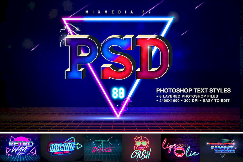 样机模版-3D立体复古标题字文字效果PS样机模版 样机素材 sucaiwan.com