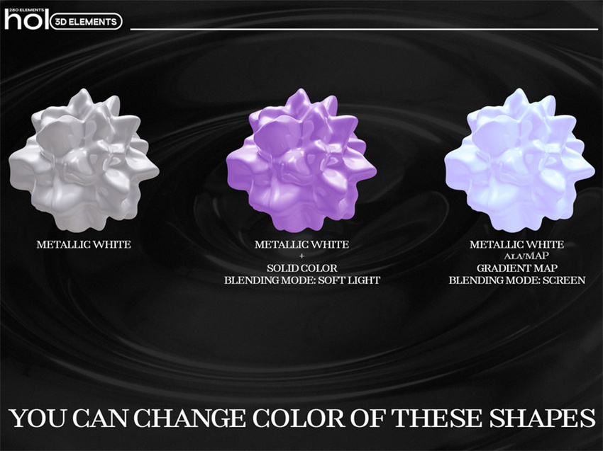 PS资源-320款3D渐变全息效果形状图形PNG素材 图片素材 sucaiwan.com