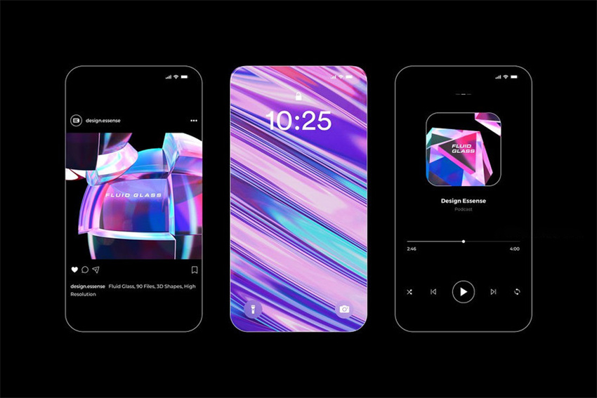 PS资源-90款3D玻璃材质抽象形状图形元素PNG素材 图片素材 sucaiwan.com