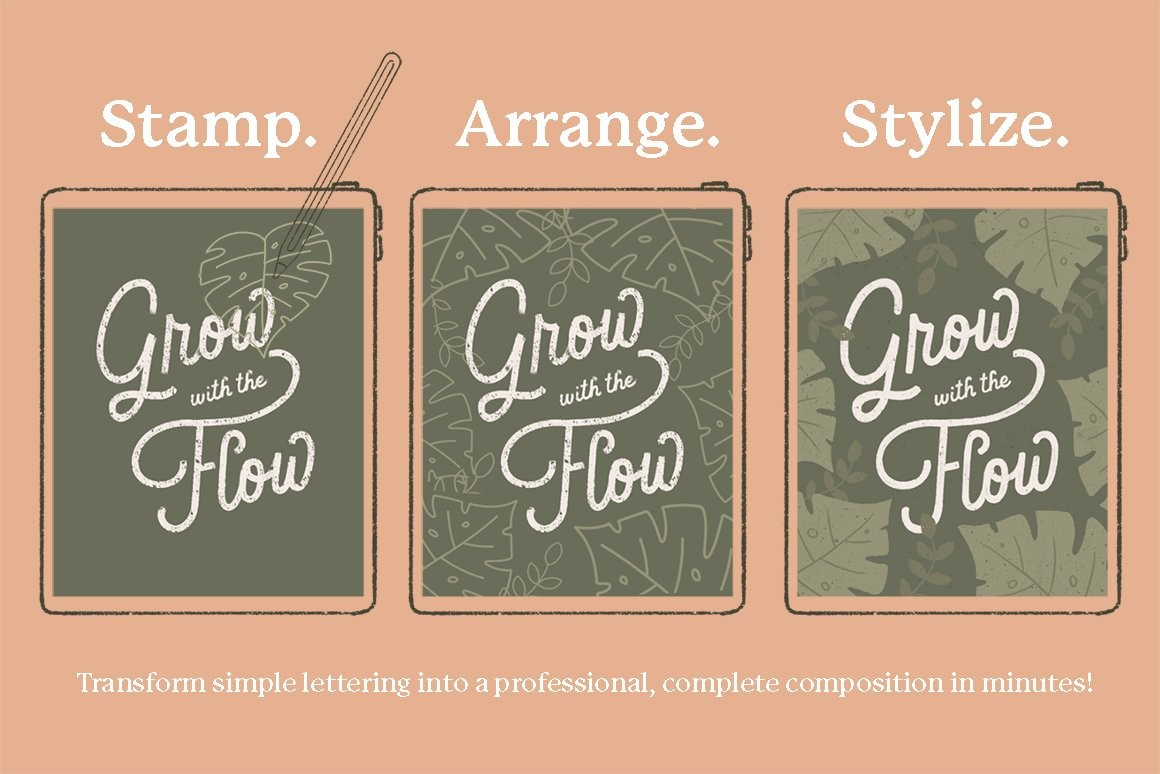 77个花卉插画线描画Procreate笔刷 笔刷资源 sucaiwan.com