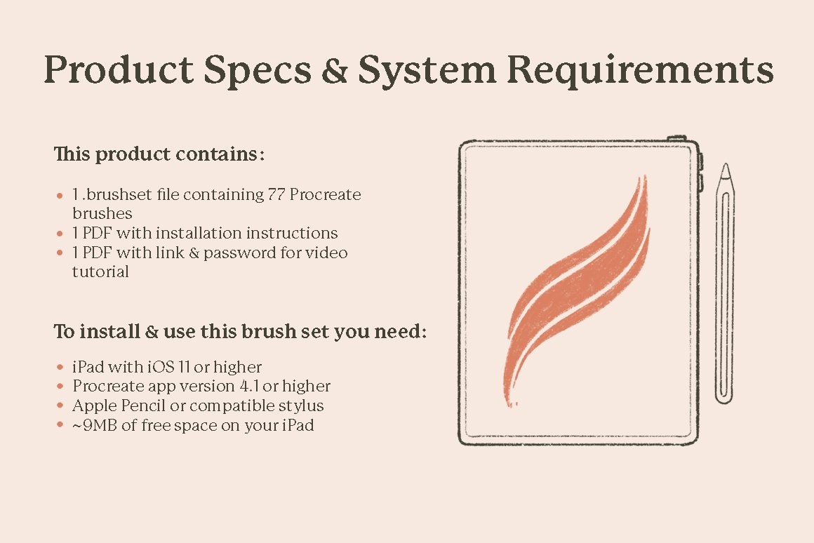 77个花卉插画线描画Procreate笔刷 笔刷资源 sucaiwan.com