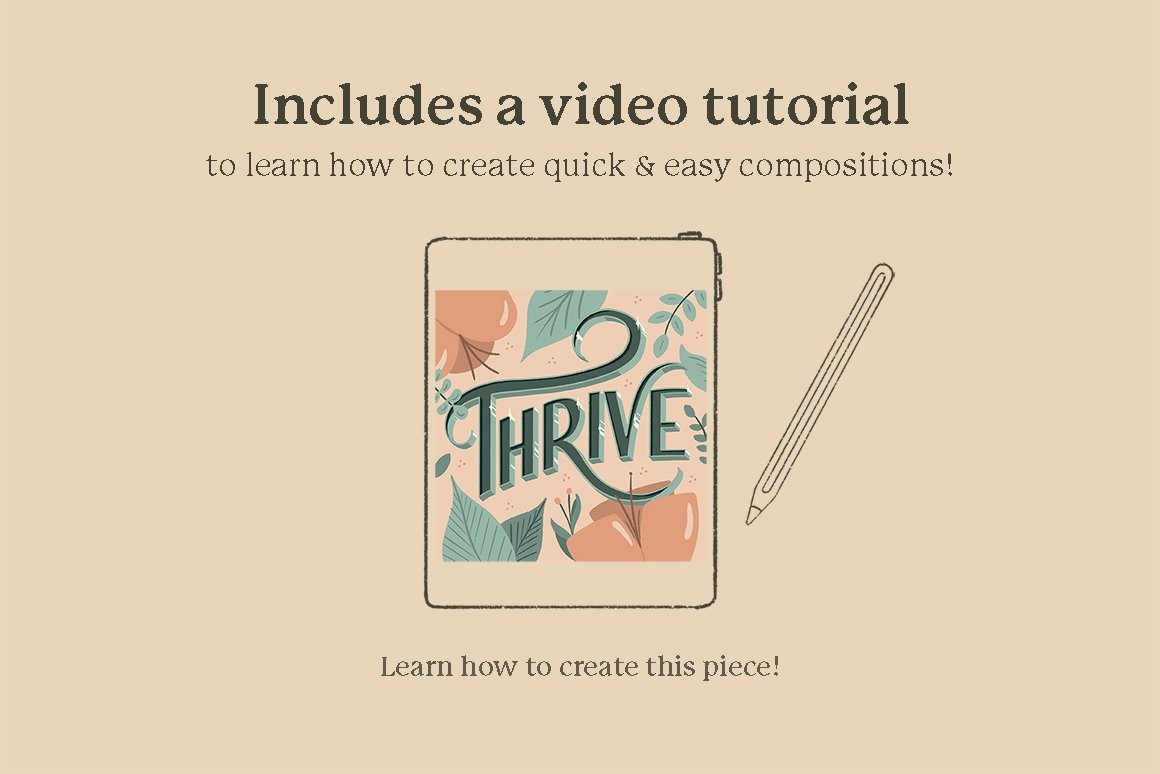 77个花卉插画线描画Procreate笔刷 笔刷资源 sucaiwan.com