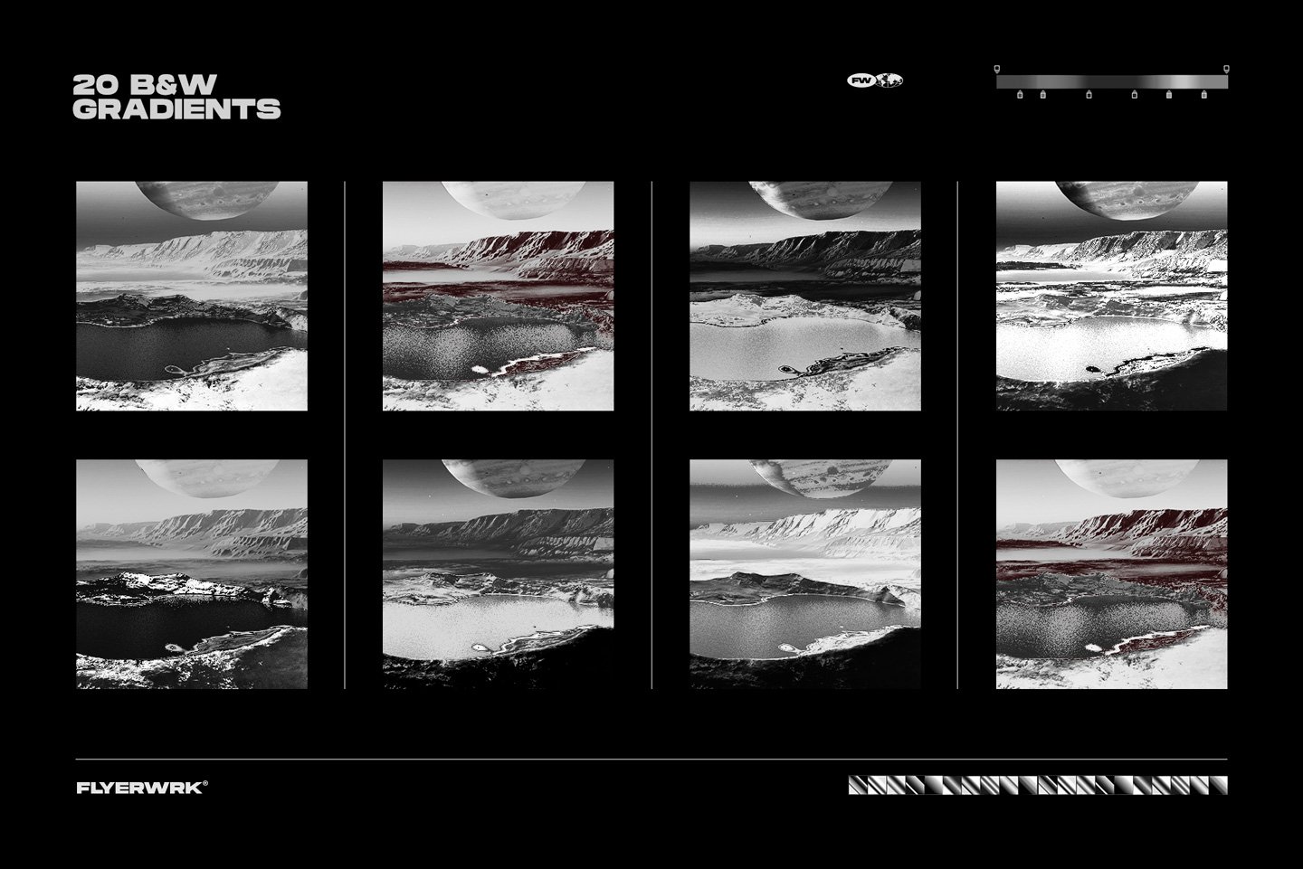 120张嘻哈迷幻热像仪彩色渐变预设划痕PS动作 Flyerwrk Koloranz-Gradient-Maps 插件预设 sucaiwan.com