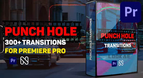 PR预设：350多个复古胶片打孔划痕故电影过渡预设 Punch Hole Transitions 插件预设 sucaiwan.com