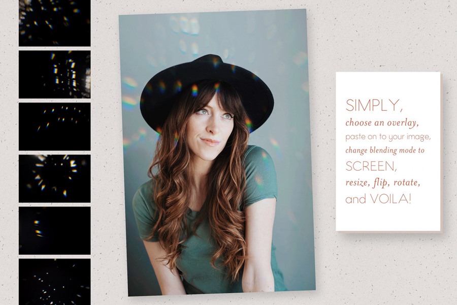 173个独特霓虹棱镜自然光效果叠加JPG素材 Prism Rainbow Light Photo Overlays 图片素材 sucaiwan.com