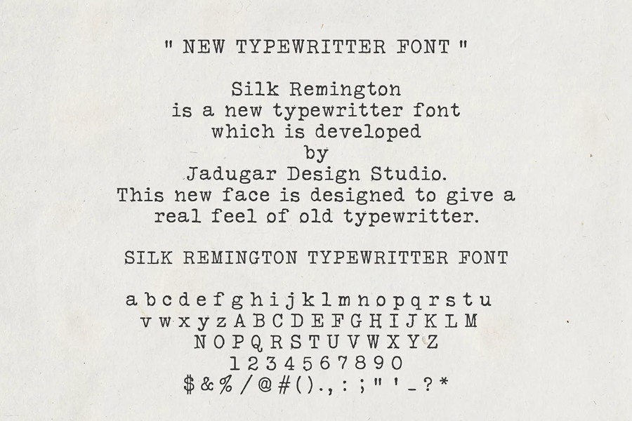 复古机器打印机油墨打印粗糙质感英文字体 Silk Remington font 设计素材 sucaiwan.com