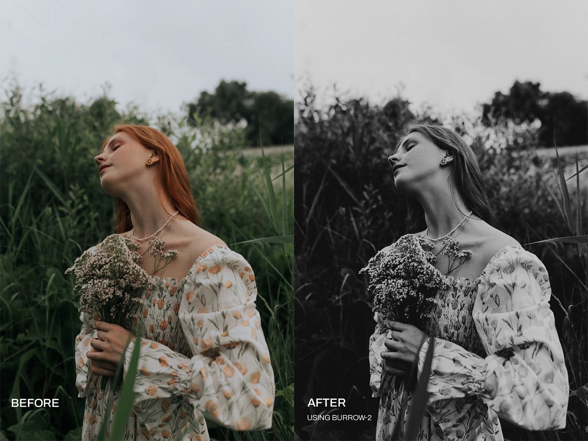 4款高级肖像旅行黑白质感LR预设 BURROW Lightrooms Presets 插件预设 第9张-素材湾丨精选海外优质设计素材资源 4款高级肖像旅行黑白质感LR预设 BURROW Lightrooms Presets 插件预设 sucaiwan.com