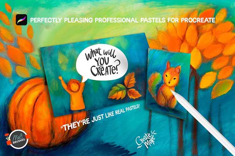 42个粉彩纹理效果Procreate笔刷 笔刷资源 sucaiwan.com