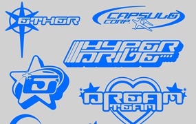 Hvnter 90年代复古Y2K灵感字体符号 HYPER SCRIPT TYPEFACE