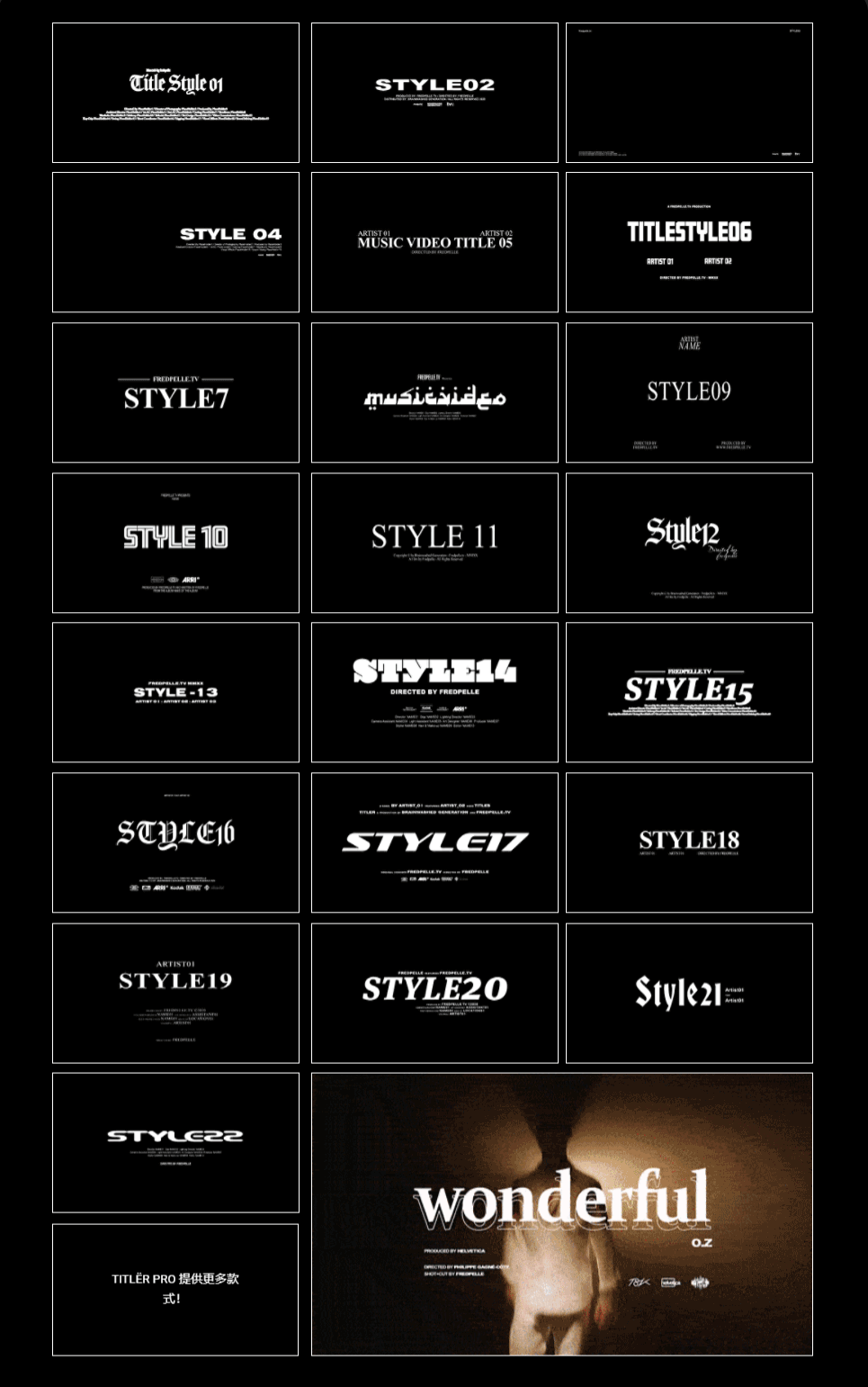 Fredpelle 新潮复古电影级音乐专辑视频文字标题设计包PR模板+PSD模板 插件预设 第8张-素材湾丨精选海外优质设计素材资源 Fredpelle 新潮复古电影级音乐专辑视频文字标题设计包PR模板+PSD模板 插件预设 sucaiwan.com