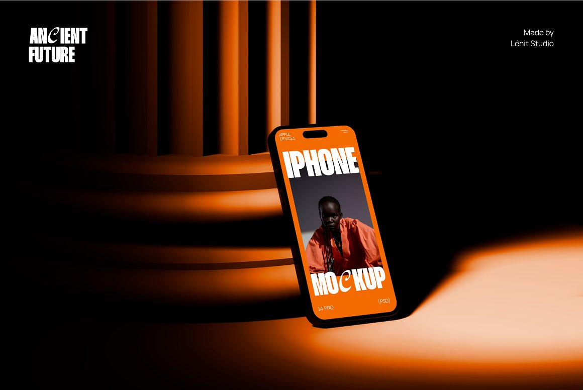 黑暗极简风格质感苹果笔记本电脑手机显示器屏幕UI设计展示PSD样机套装 Ancient Future | Apple Device Mockup . sucaiwan.com