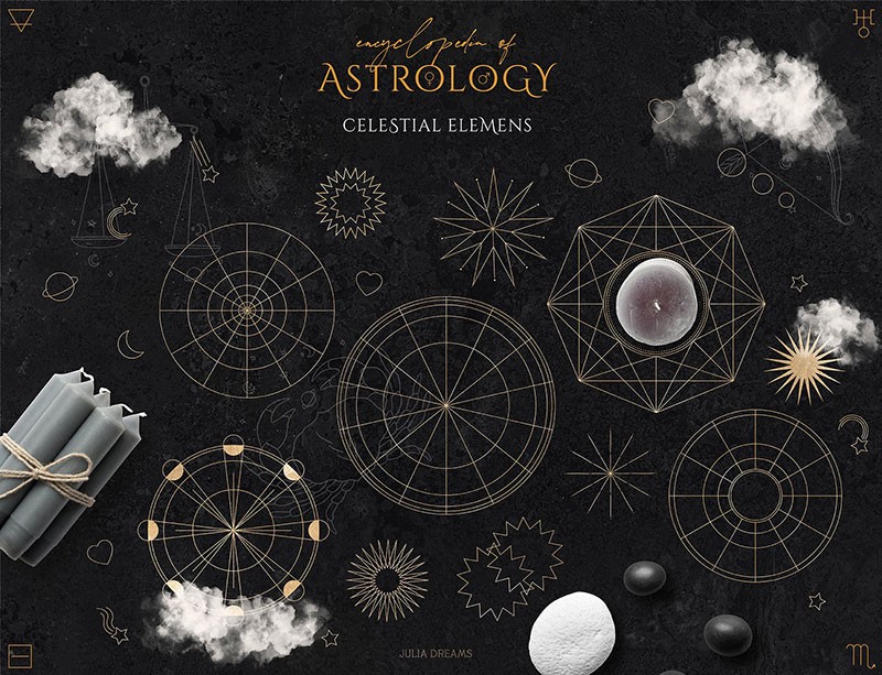 200+占星术的百科全书矢量素材，AI PNG格式 图片素材 sucaiwan.com