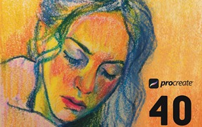 40个Procreate蜡笔画笔刷