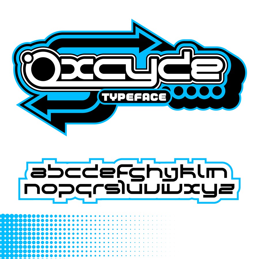 HVNTER – Y2K风格英文字体 OXCYDE 设计素材 sucaiwan.com