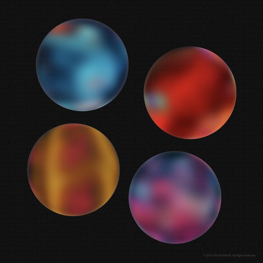 GFXDATABASE 高分辨率独特混合圆形渐变球形叠加图片素材 X10 Gradient Orb Graphics 图片素材 sucaiwan.com