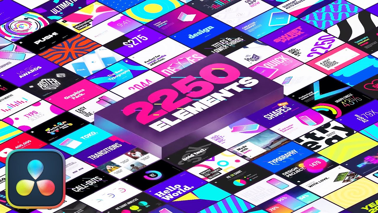 达芬奇插件:2250个时尚排版商品介绍宣传包装文字标题字幕条动画转场背景元素包 Graphics Pack for Davinci Resolve 插件预设 第1张-素材湾丨精选海外优质设计素材资源 达芬奇插件:2250个时尚排版商品介绍宣传包装文字标题字幕条动画转场背景元素包 Graphics Pack for Davinci Resolve 插件预设 sucaiwan.com