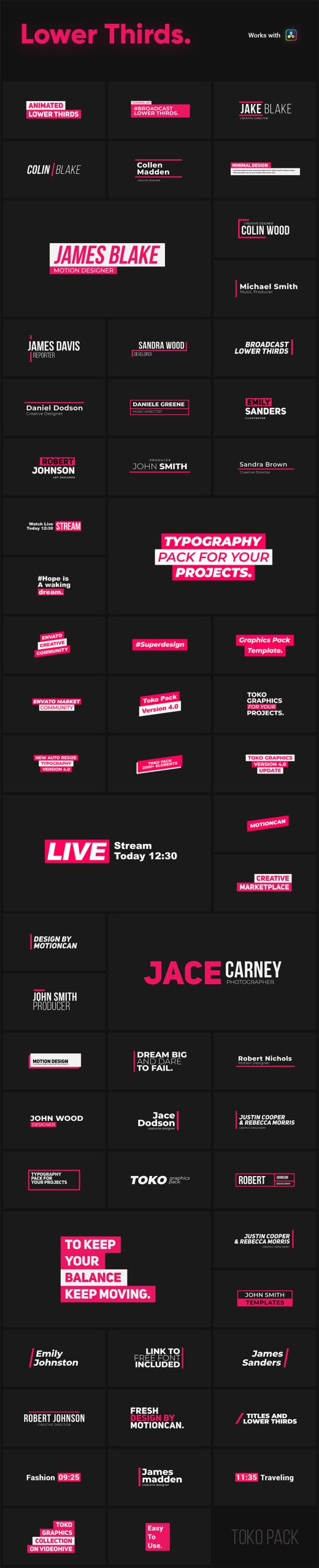 达芬奇插件:2250个时尚排版商品介绍宣传包装文字标题字幕条动画转场背景元素包 Graphics Pack for Davinci Resolve 插件预设 第10张-素材湾丨精选海外优质设计素材资源 达芬奇插件:2250个时尚排版商品介绍宣传包装文字标题字幕条动画转场背景元素包 Graphics Pack for Davinci Resolve 插件预设 sucaiwan.com