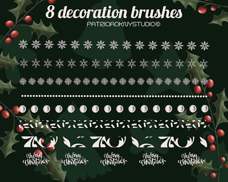 75个圣诞姜饼图案和纹理Procreate笔刷 笔刷资源 sucaiwan.com