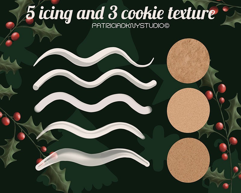 75个圣诞姜饼图案和纹理Procreate笔刷 笔刷资源 sucaiwan.com