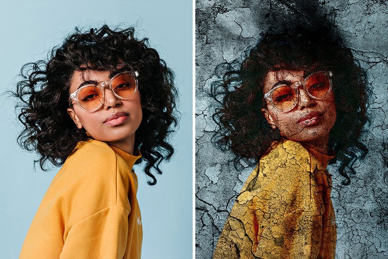 旧墙裂痕纹理效果PS图层样式 插件预设 sucaiwan.com