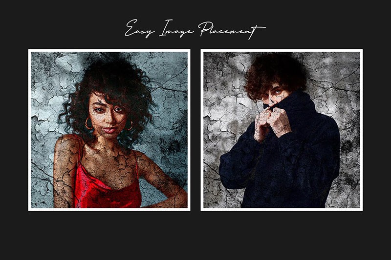 旧墙裂痕纹理效果PS图层样式 插件预设 sucaiwan.com