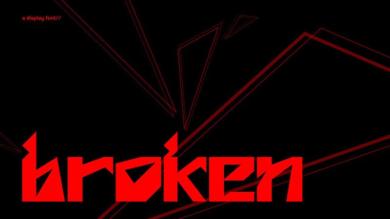 Broken破碎效果英文字体 设计素材 sucaiwan.com