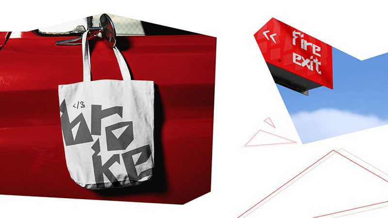 Broken破碎效果英文字体 设计素材 sucaiwan.com