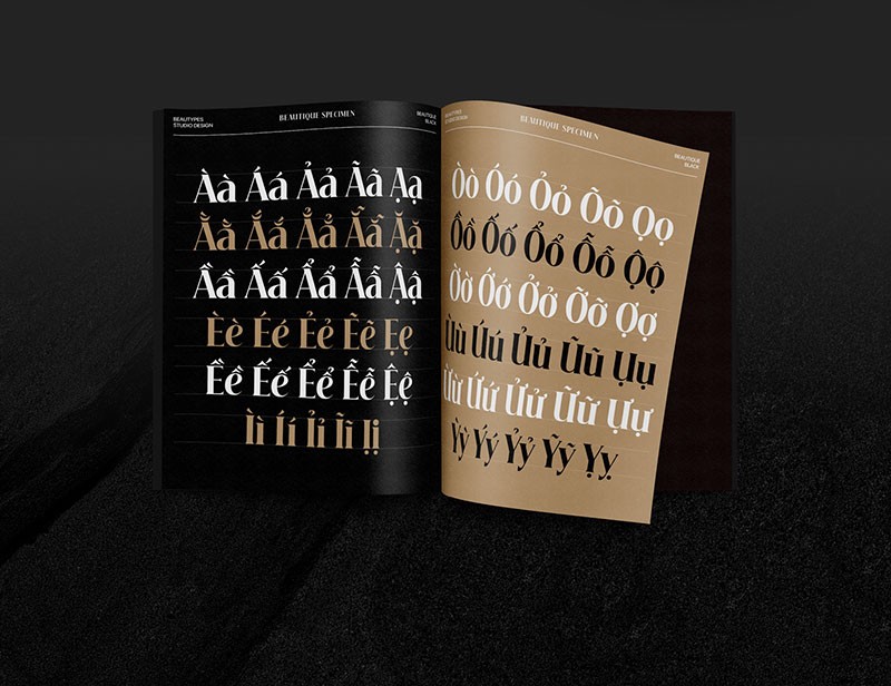 Beautique Display古典英文衬线字体，免费可商用 设计素材 sucaiwan.com