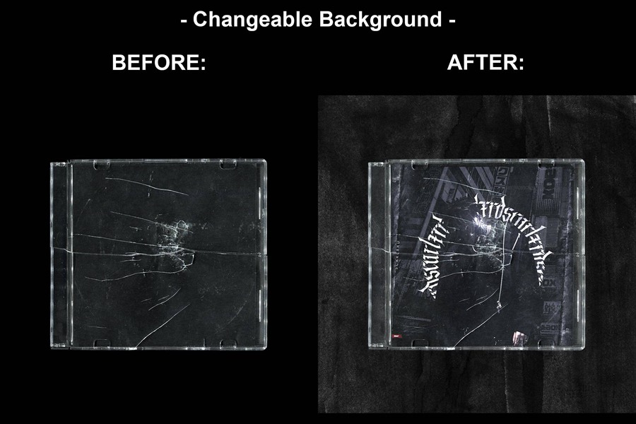 复古划痕做旧塑料音乐CD封面贴纸PSD样机包 Music CD Cover MOCKUP PACK 样机素材 sucaiwan.com