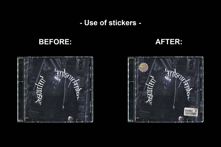 复古划痕做旧塑料音乐CD封面贴纸PSD样机包 Music CD Cover MOCKUP PACK 样机素材 sucaiwan.com