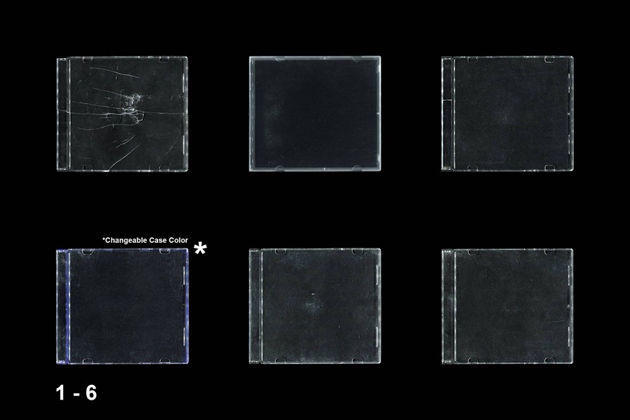 复古划痕做旧塑料音乐CD封面贴纸PSD样机包 Music CD Cover MOCKUP PACK 样机素材 sucaiwan.com