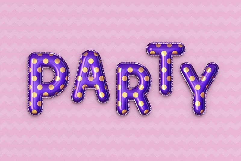 4款铝膜气球文本样式PS图层样式 插件预设 sucaiwan.com