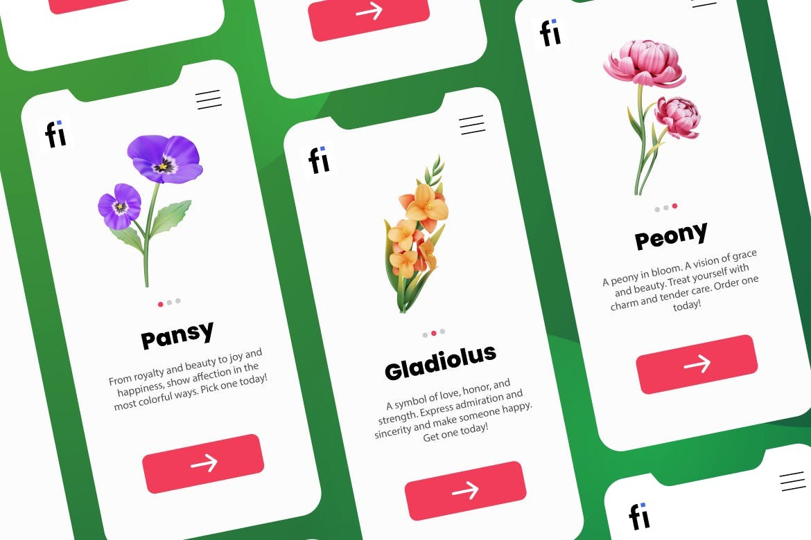 30个花卉3D图标， FIG GLTF Blend PSD格式 图标素材 sucaiwan.com