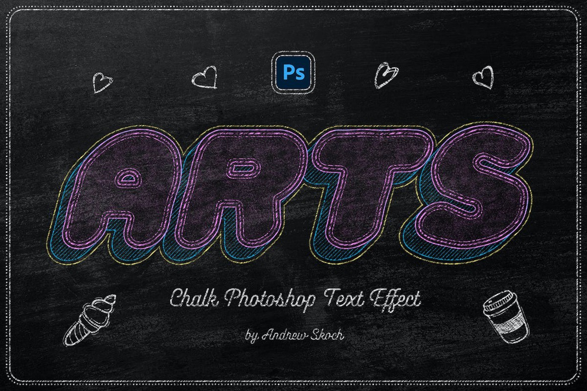 6款黑板粉笔文字效果图层样式PSD 插件预设 sucaiwan.com