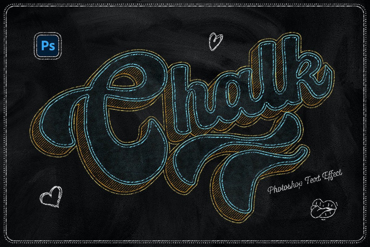 6款黑板粉笔文字效果图层样式PSD 插件预设 sucaiwan.com