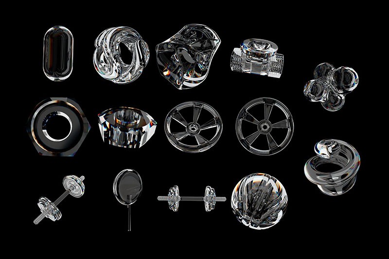 50+透明3D虹彩形状图片素材PNG 图片素材 sucaiwan.com