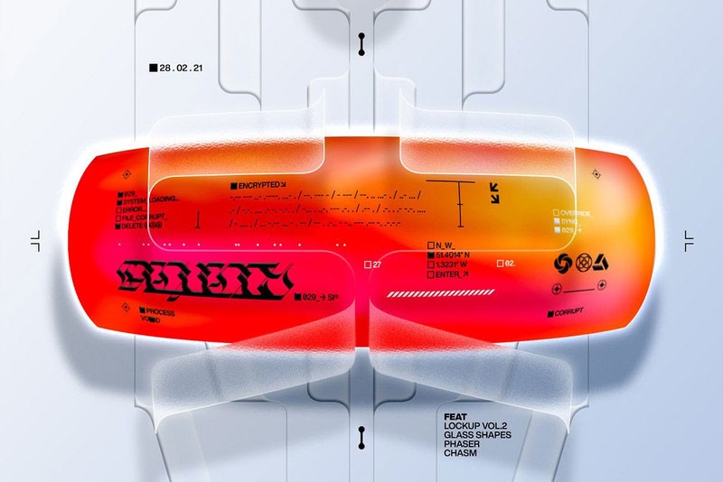 漂亮的玻璃拟态风格遮罩特效PS图层样式 插件预设 sucaiwan.com