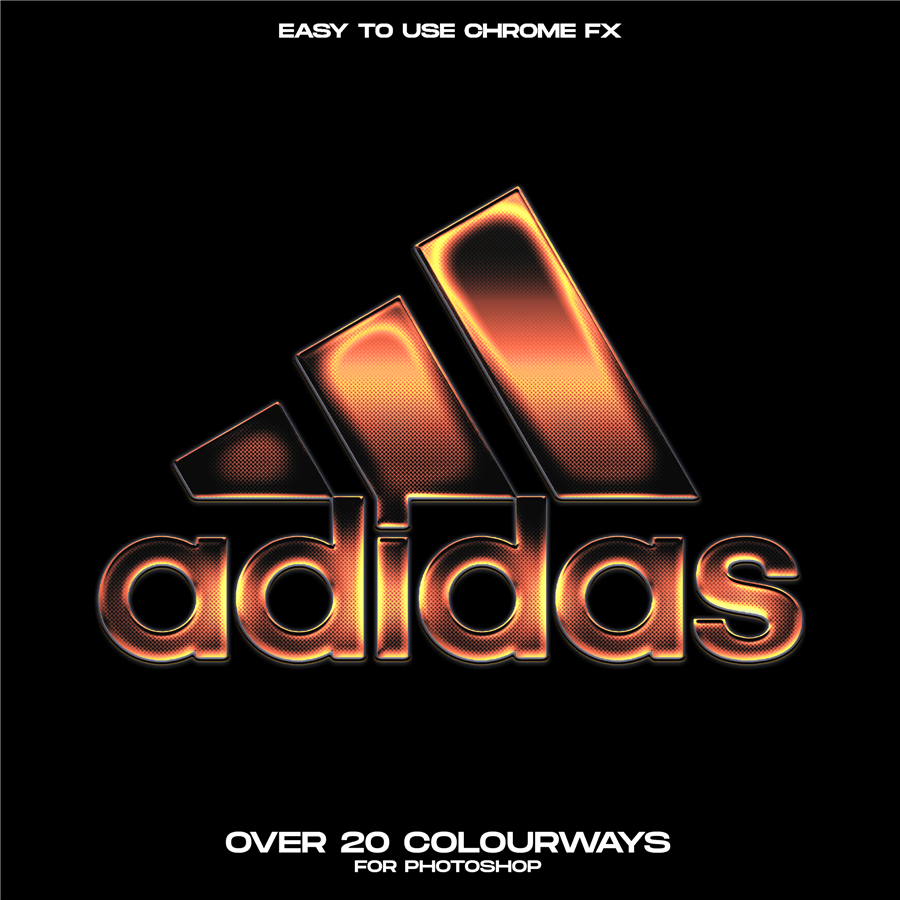 新潮复古酸性镀铬立体Logo文字特效图层样式字体样机PSD模板 Hvnter CHROME PACK 3 样机素材 sucaiwan.com