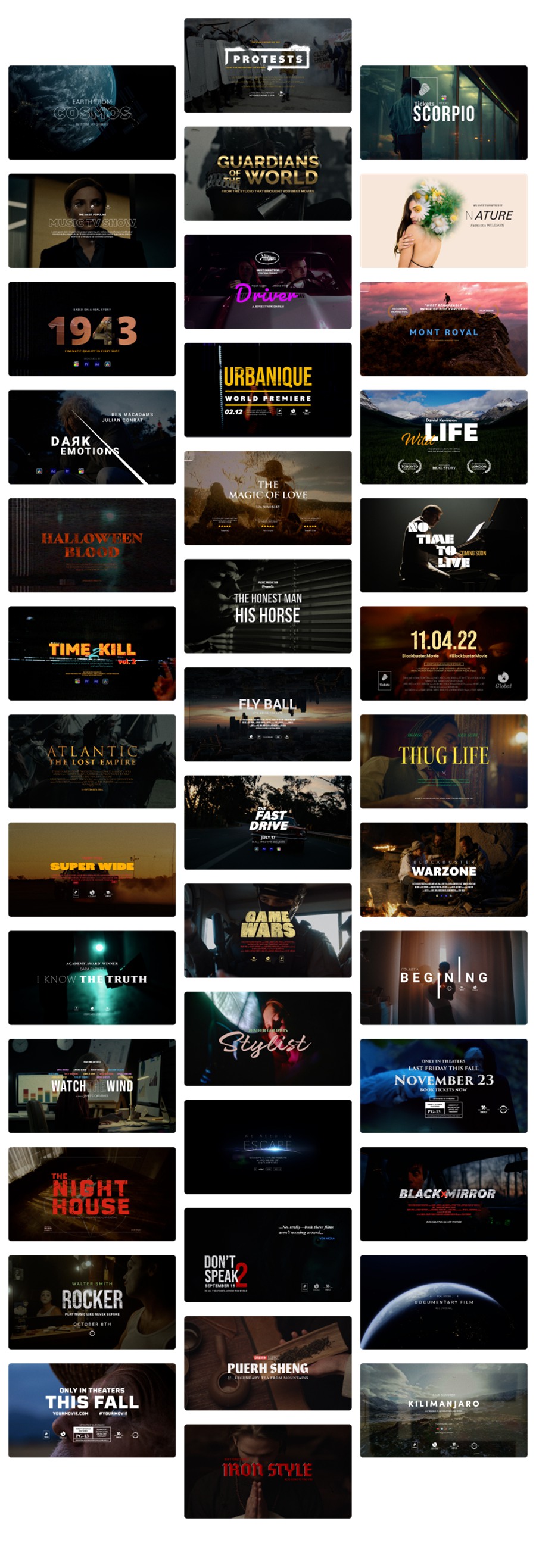 Yura Fresh 40个复古标题动画超级VHS胶片颗粒叠加包PR模板 插件预设 sucaiwan.com